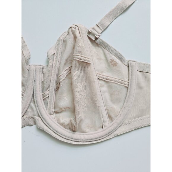 Goddess Verity Lace Unlined Underwire Beige Full Coverage Convertible Bra 38DD - Picture 7 of 11